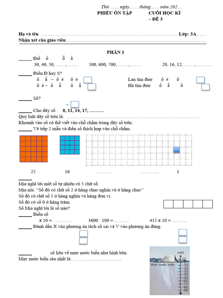 K3 - Toan - On Tap Tong Hop - de 3 | PDF