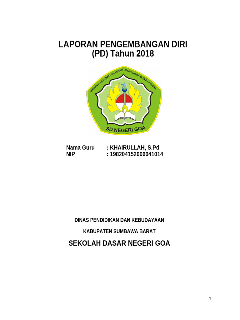 Laporan Pengembangan Diri Guru 2018 | PDF