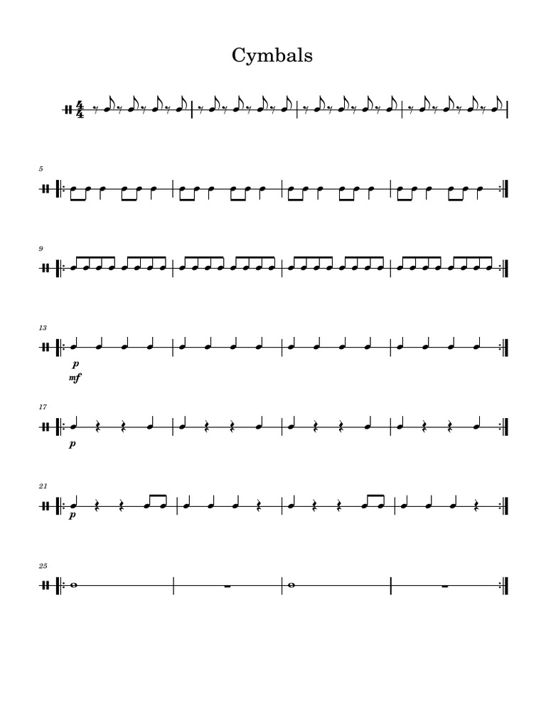 Cymbals Exersice | PDF