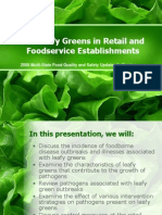 Cut Leafy Greens in Retail and Foodservice Establishments: 2008 Multi-State Food Quality and Safety Updates In-Service