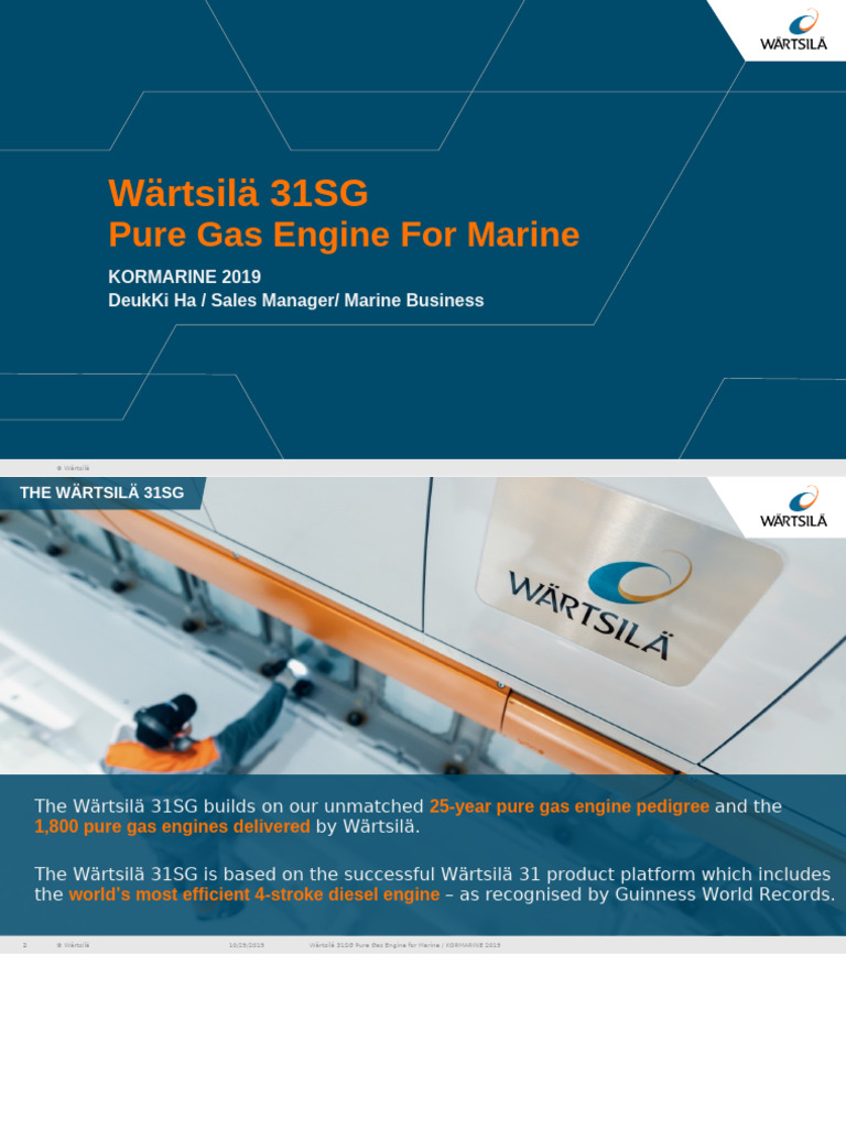 Wärtsilä 31SG Marine Gas Engine Overview | PDF | Engines | Fuels