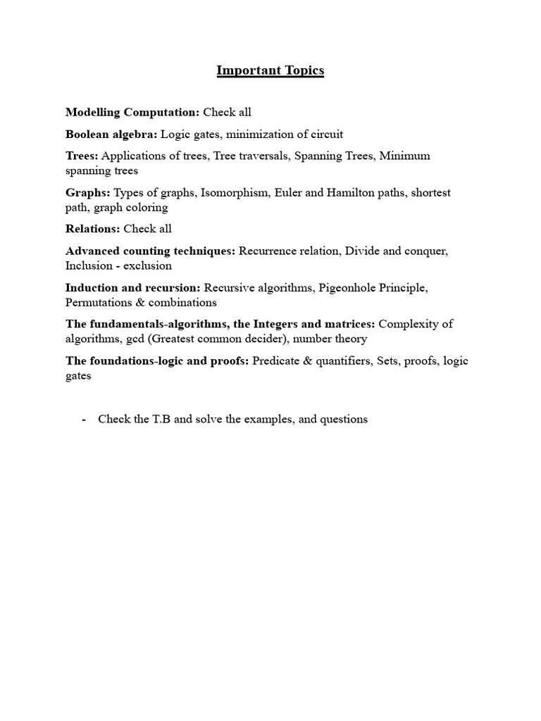 Key Topics in Computation and Algorithms | PDF