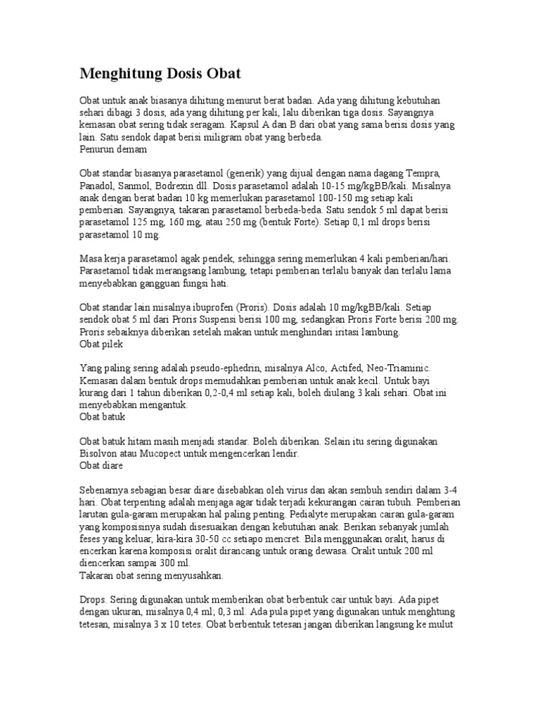 Menghitung Dosis Obat
