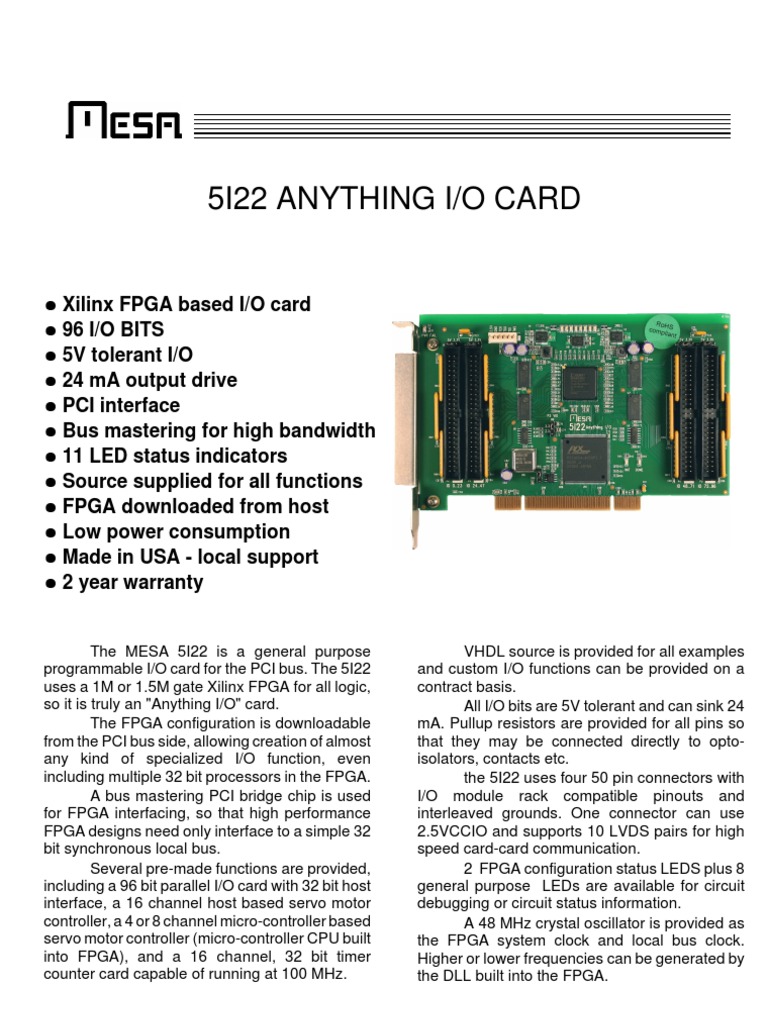 5I22 Anything I/O Card | PDF | Field Programmable Gate Array ...