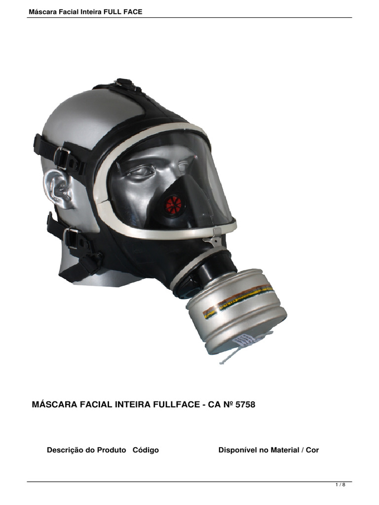 Máscara Facial Inteira FULL FACE RB | PDF