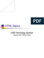 HTML Basics: 1450 Technology Seminar