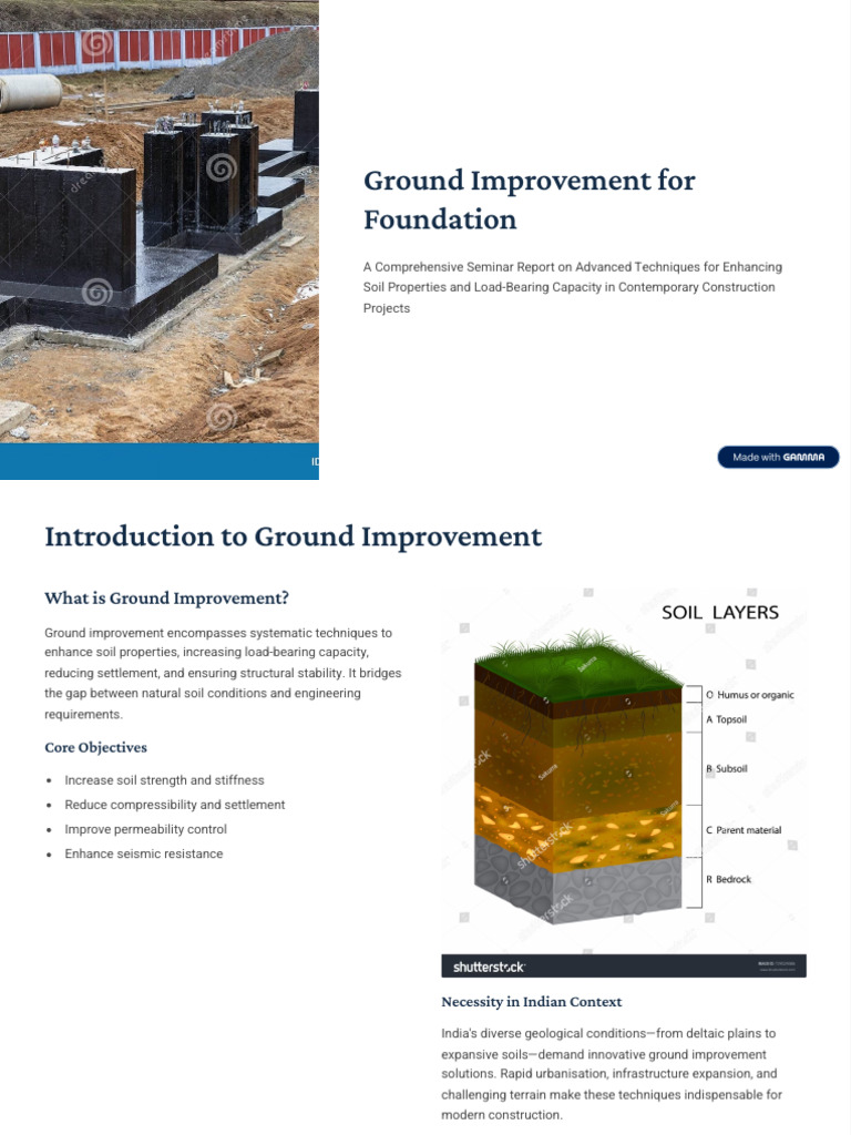 Ground Improvement For Foundation | PDF | Soil