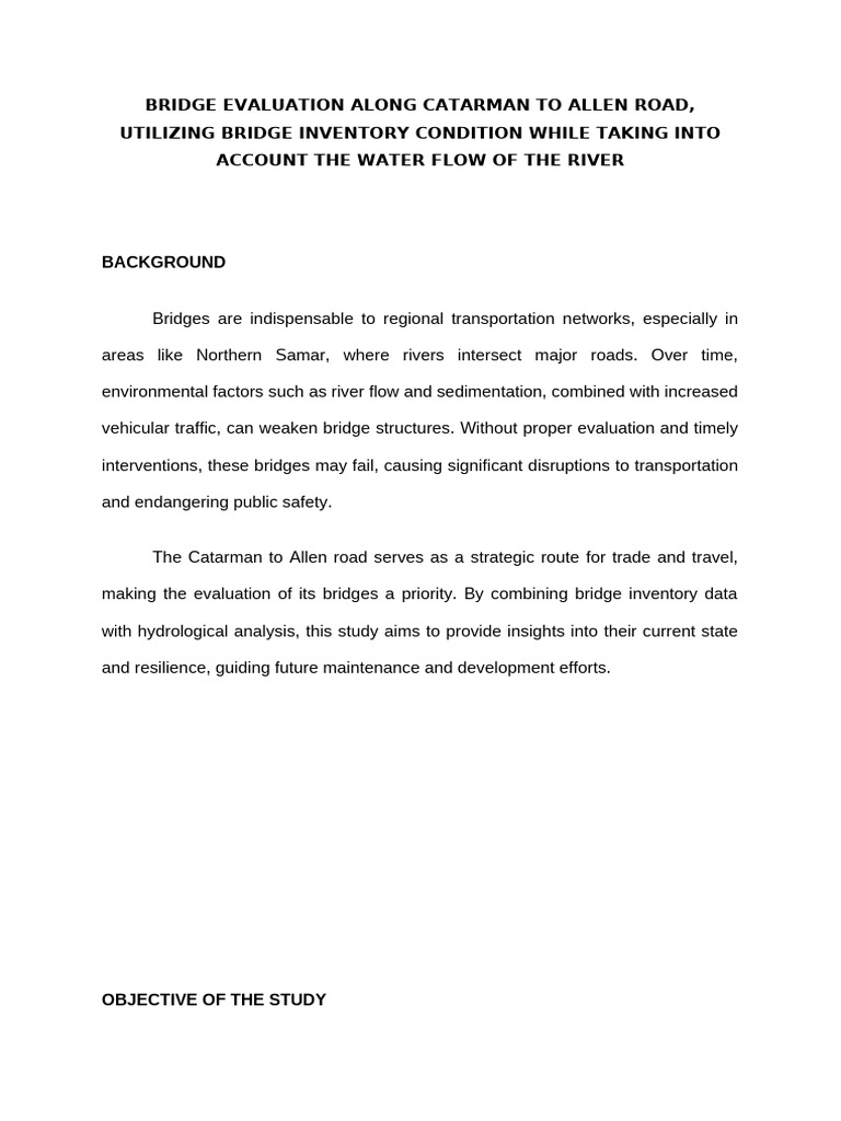 Bridge Evaluation on Catarman-Allen Road | PDF | Bridge | Flood