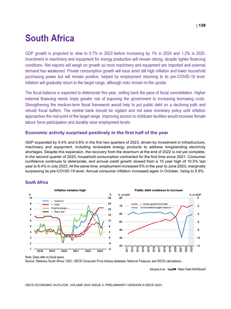 South Africa Economic Outlook 2023 Analysis | PDF | Fiscal Policy ...