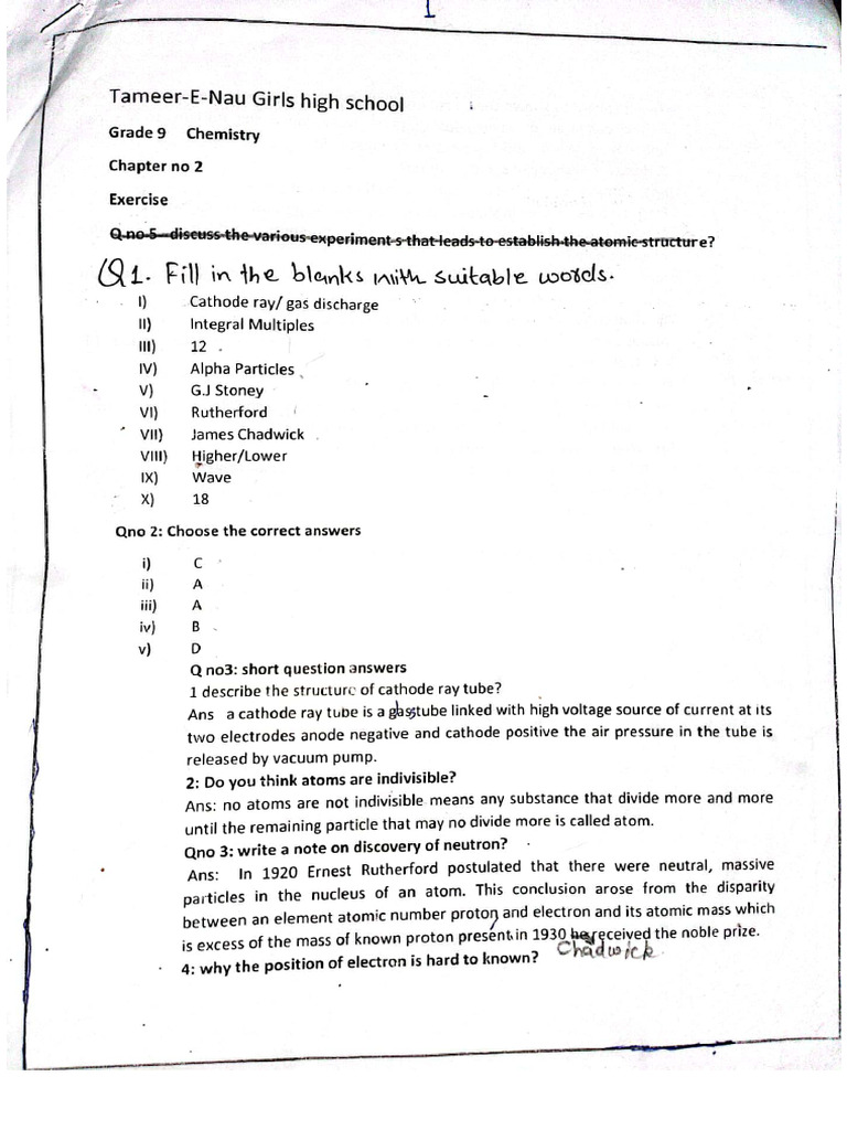 CH#02 Chemistry (Grade 9) | PDF