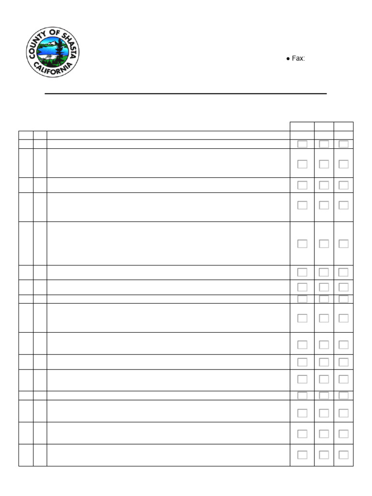 Shasta County TFF Self-Inspection Checklist | PDF | Hand Washing | Water