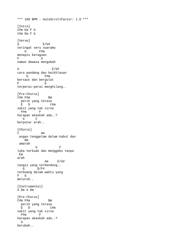 Lirik Lagu Tentang Kenangan dan Cinta | PDF