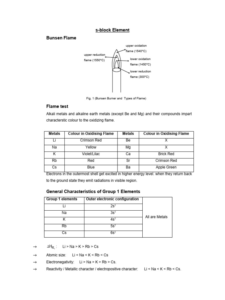 Properties of S-Block Elements | PDF | Sodium | Magnesium