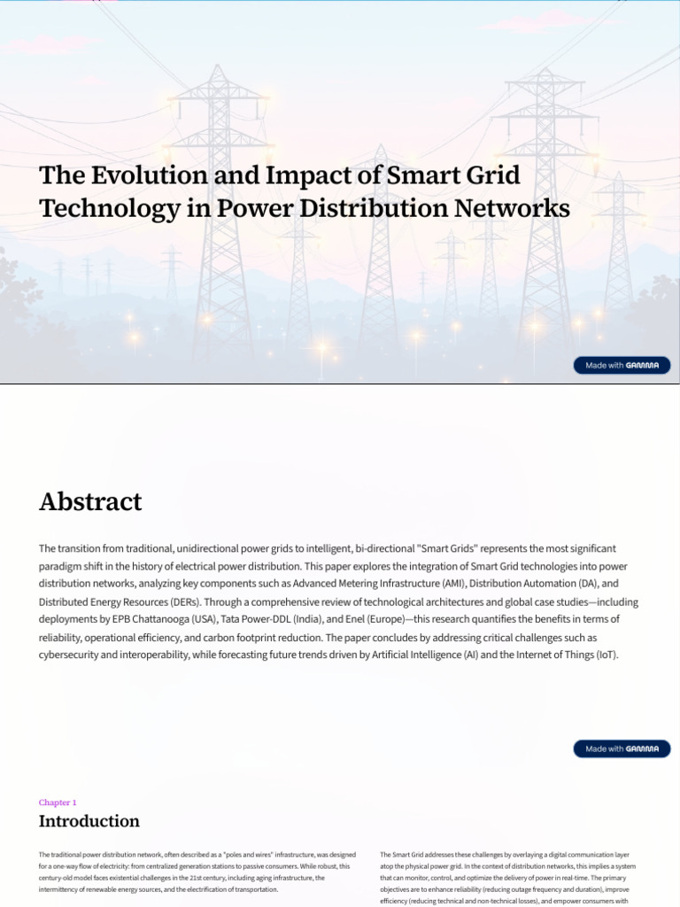 Smart Grid Technology in Power Distribution | PDF | Smart Grid ...