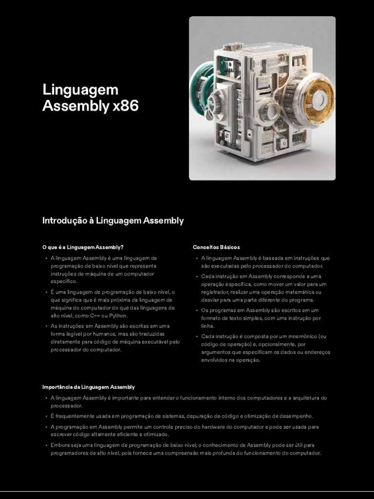 Introdução à Linguagem Assembly x86 | PDF | Linguagem Assembly ...
