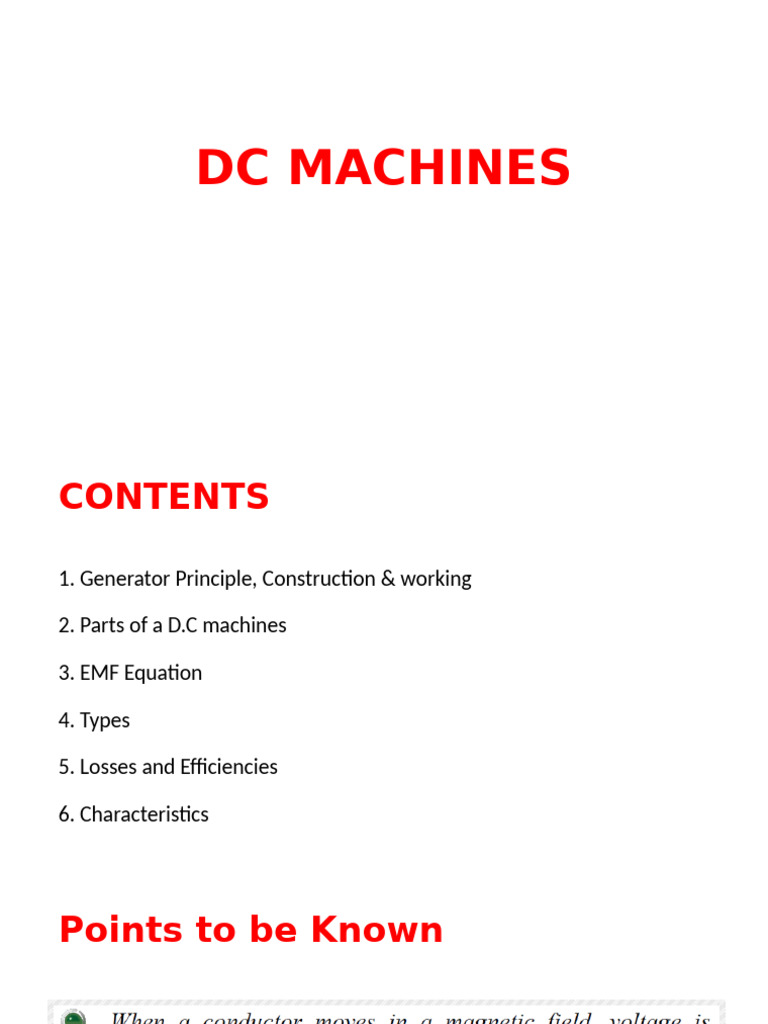 DC Machines | PDF | Electric Generator | Electromagnetic Induction
