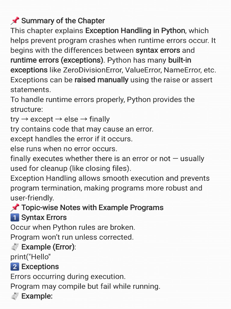 Exception Handling | PDF