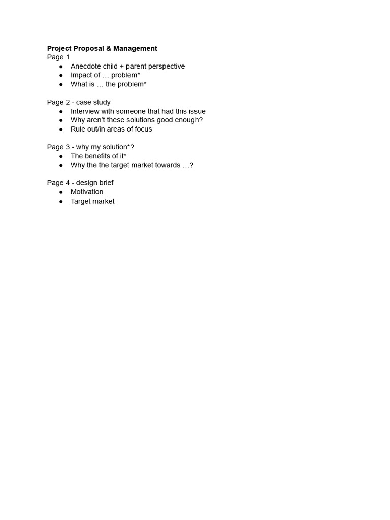 Design and Technology Project Proposal & Management Notes | PDF