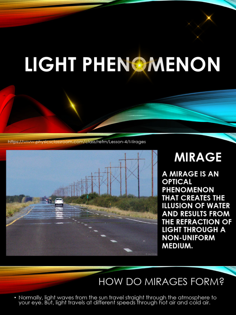 Understanding Light Phenomena: Mirages, Halos, Rainbows | PDF | Sunset ...