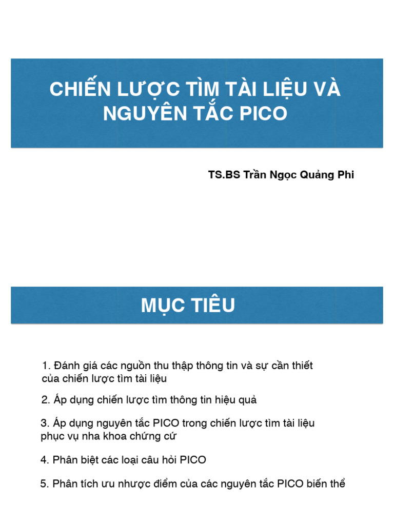 Nguyên Tắc PICO | PDF