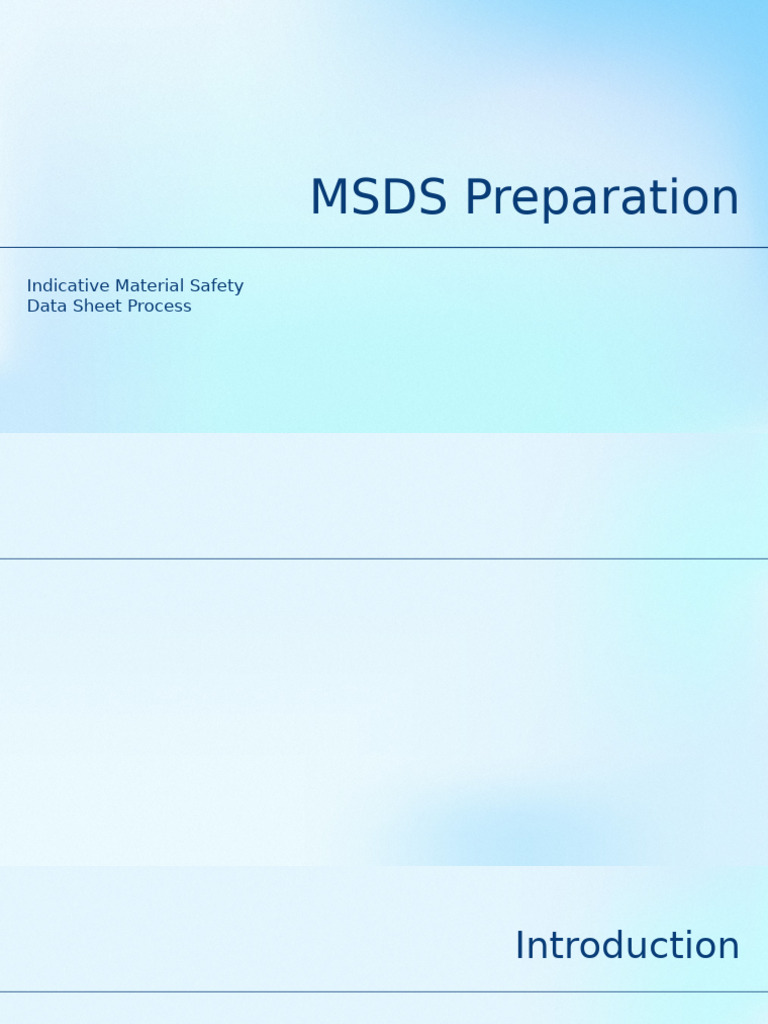 MSDS Preparation | PDF | Hazards | Safety