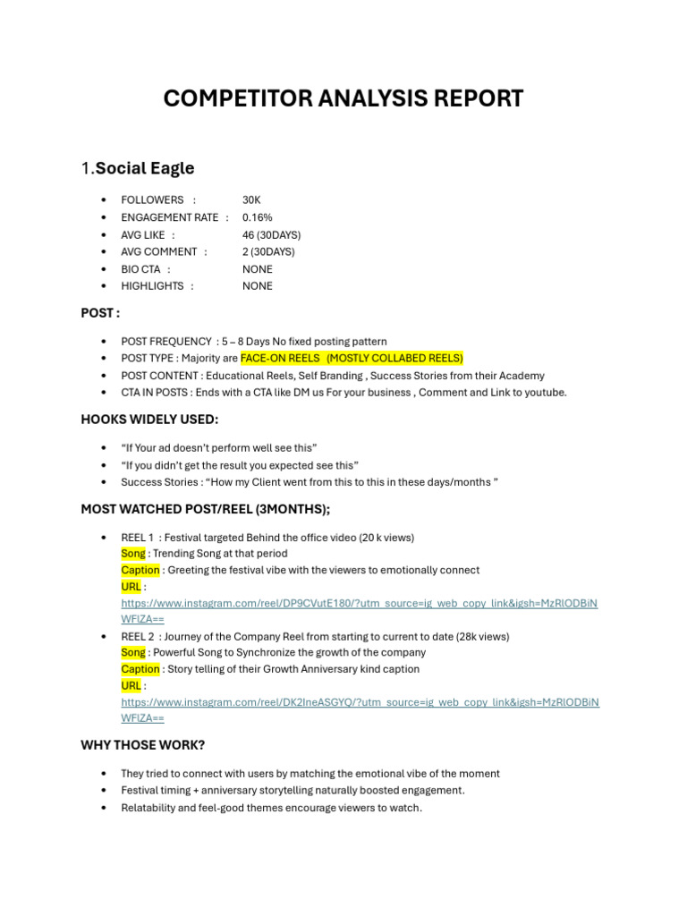Competitor Analysis | PDF | Communication | Cyberspace