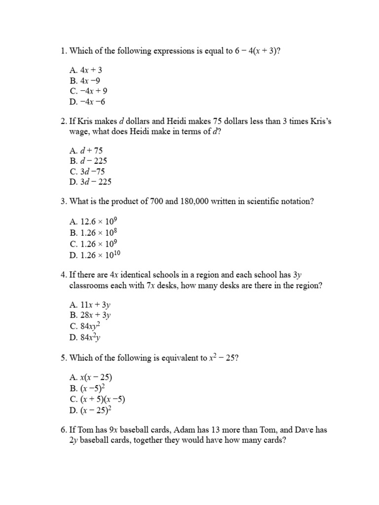 Algebra | PDF