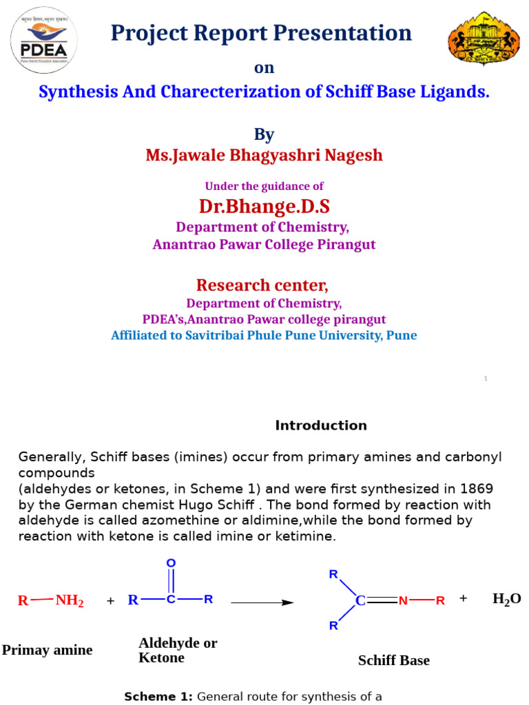 Synthesis of Schiff Base Ligands Report | PDF | Coordination Complex ...