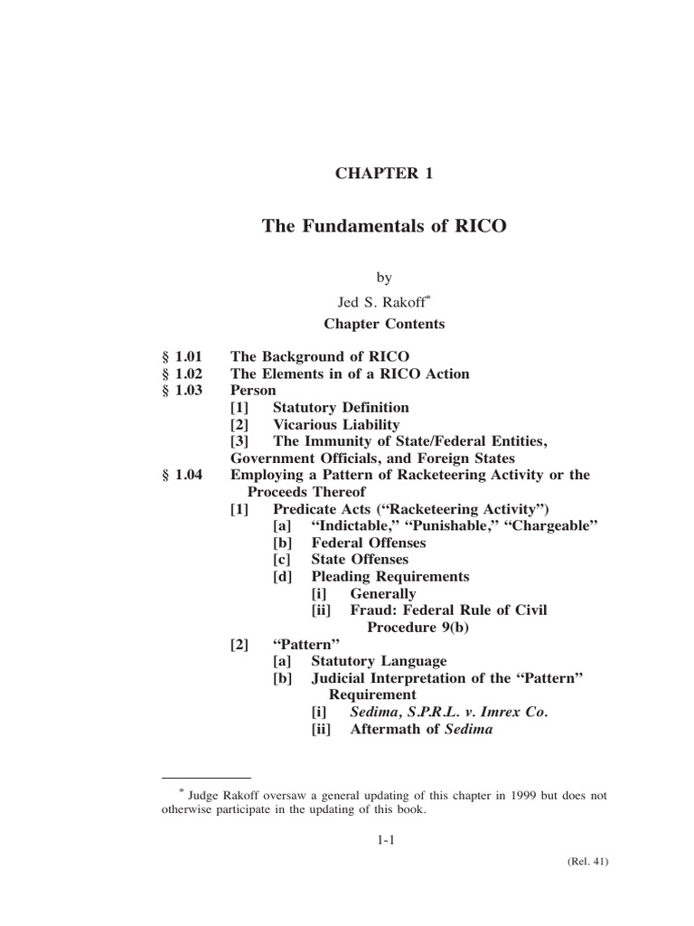 Understanding RICO Fundamentals | PDF | Racketeer Influenced And ...