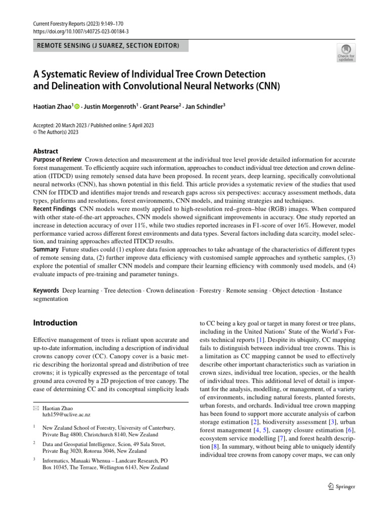 CNNs For Individual Tree Crown Detection and Delineation | PDF | Image ...