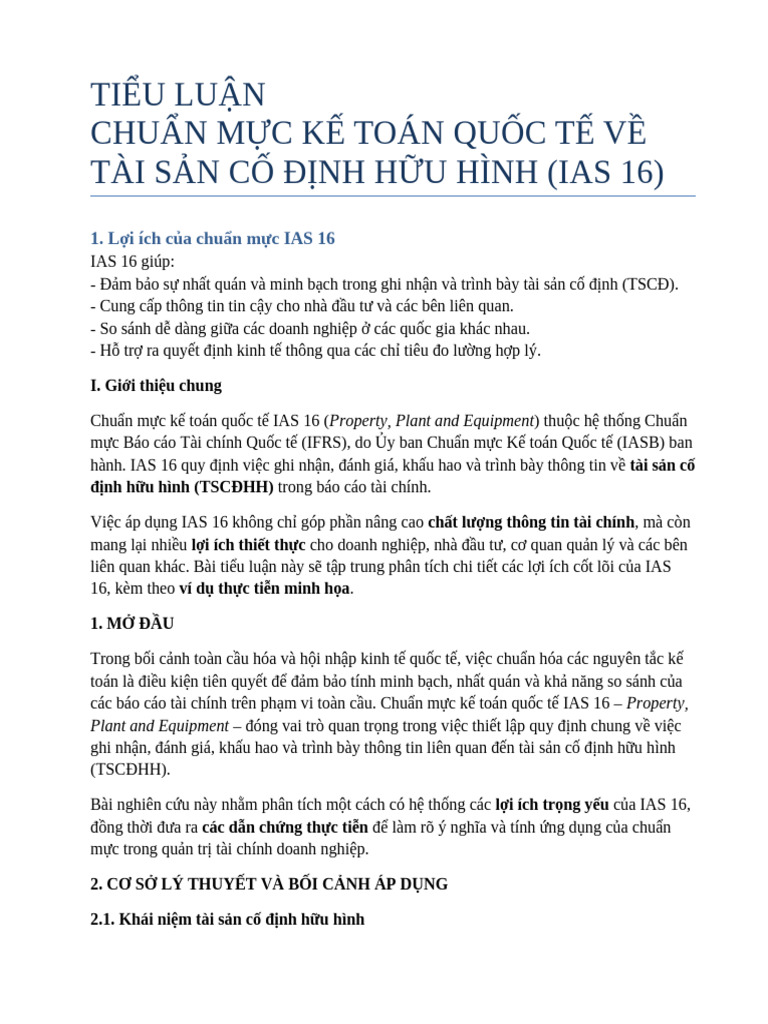 Tieu Luan IAS 16 | PDF