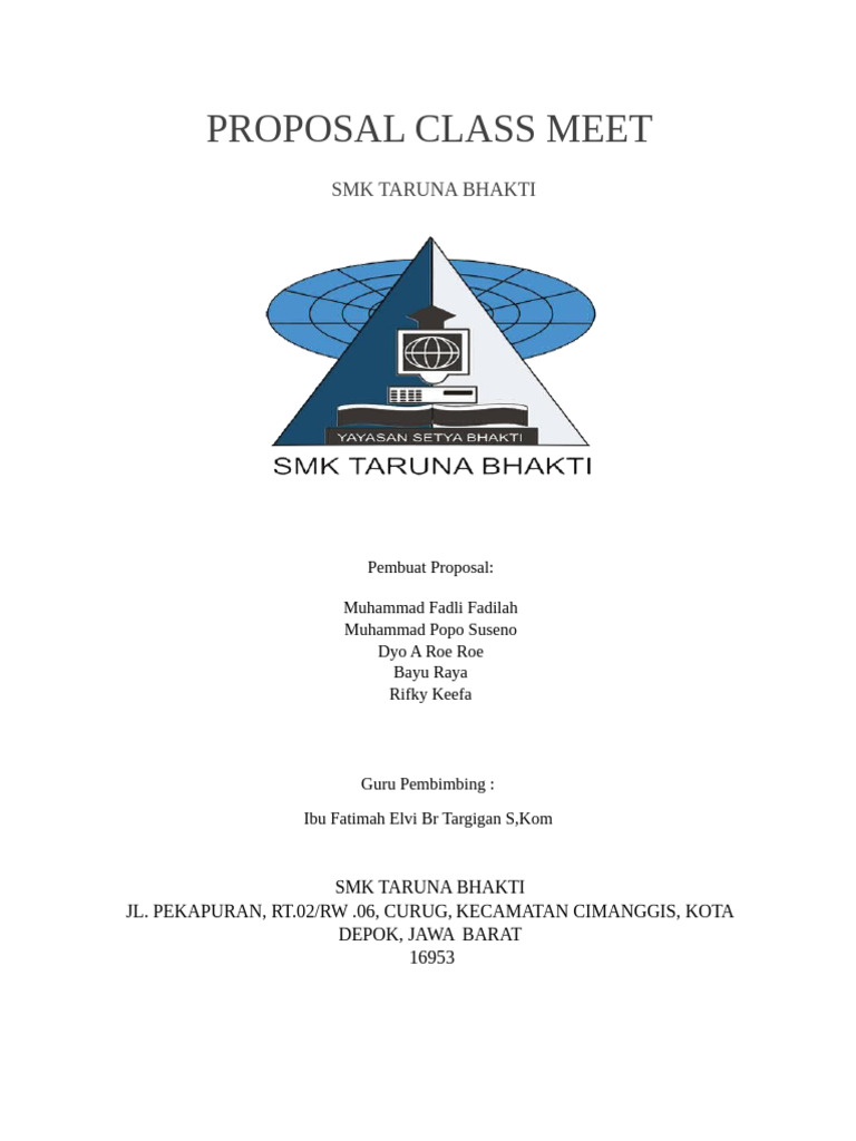 Proposal Kegiatan Classmeet SMK Taruna Bhakti | PDF