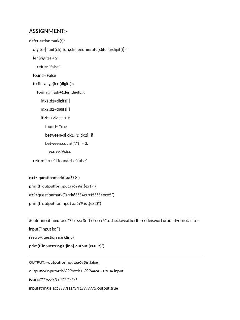 Python Function for Question Mark Validation | PDF