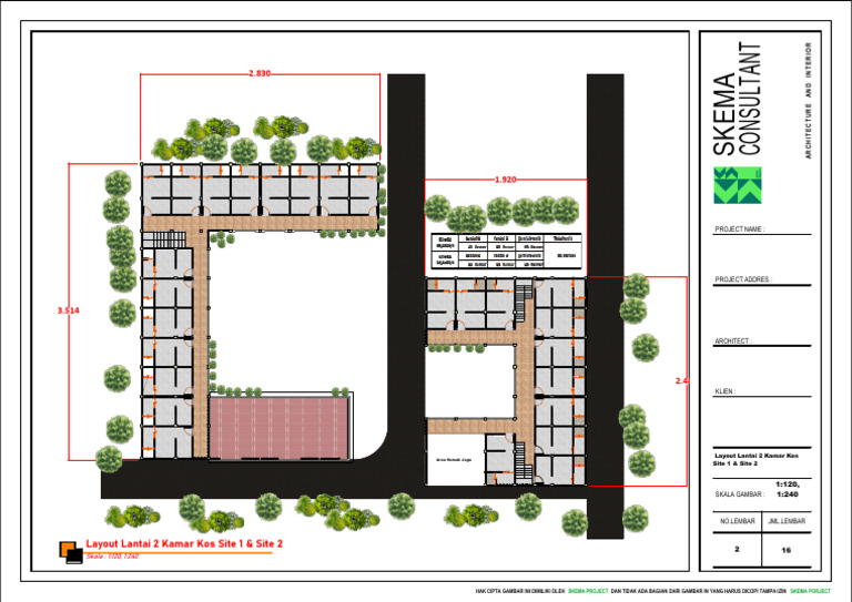 Layout Kamar Kos Lantai 2 Site 1 & 2 | PDF