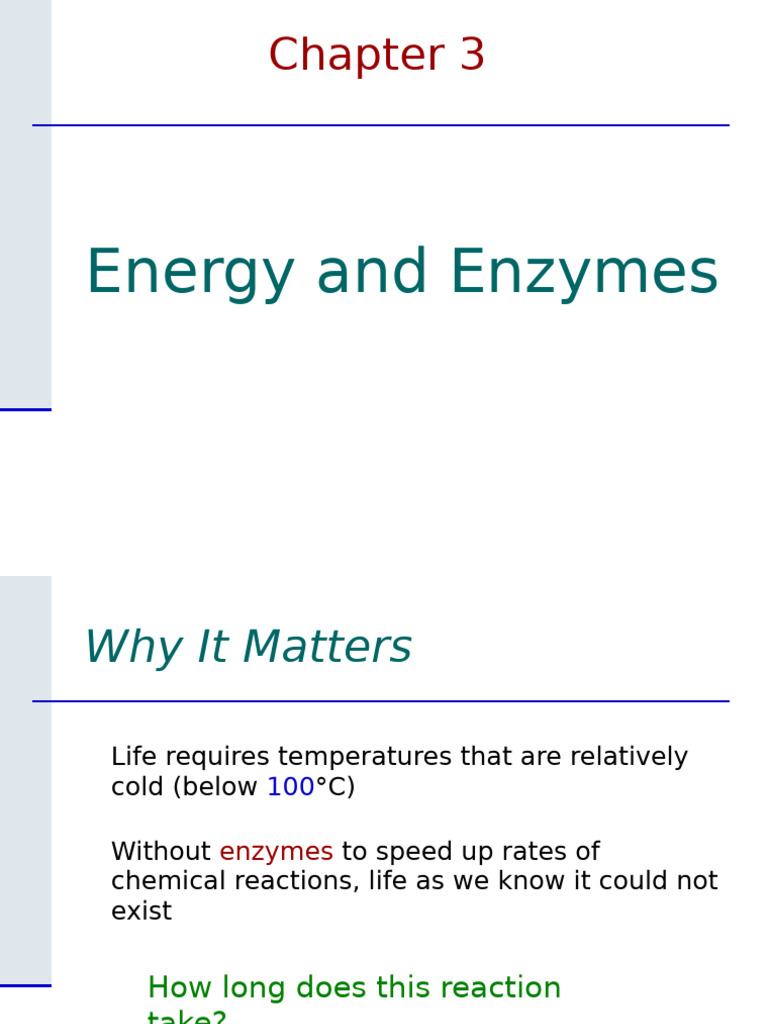 Chapter 3 - Energy and Enzymes | PDF | Enzyme | Enzyme Inhibitor