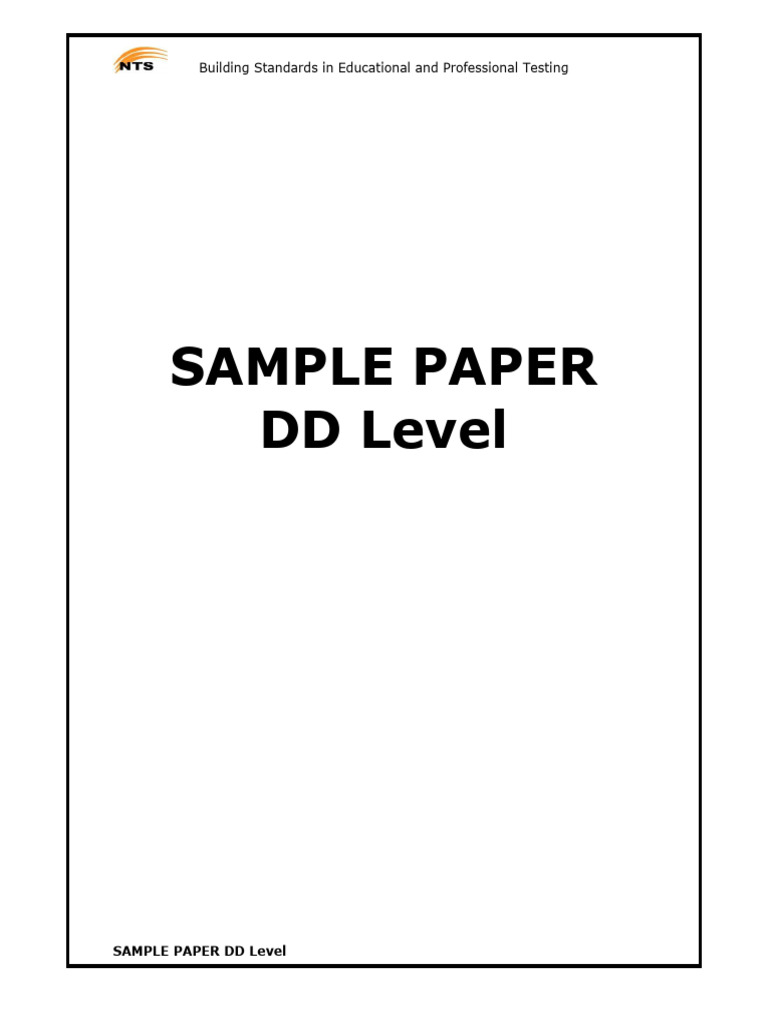 Educational Testing Sample Paper DD Level | PDF | Bachelor's Degree ...