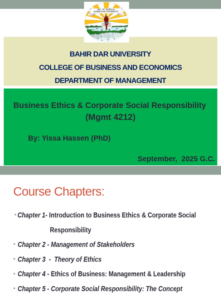 CSR - Chapter 1 2 and 3 2025 | PDF | Corporate Social Responsibility ...