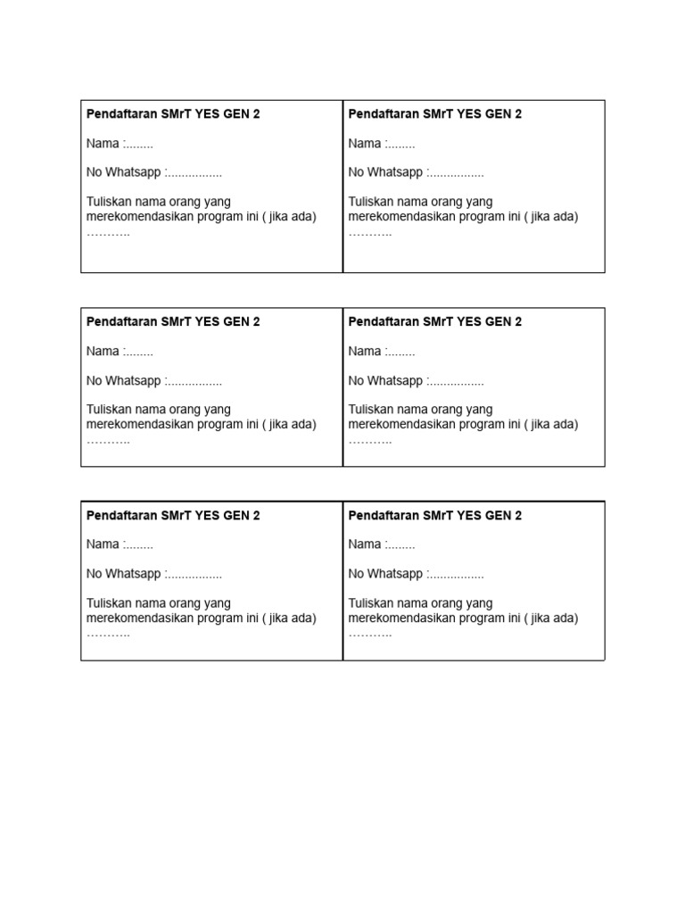 Pendaftaran SMrT YES GEN 2 Online | PDF