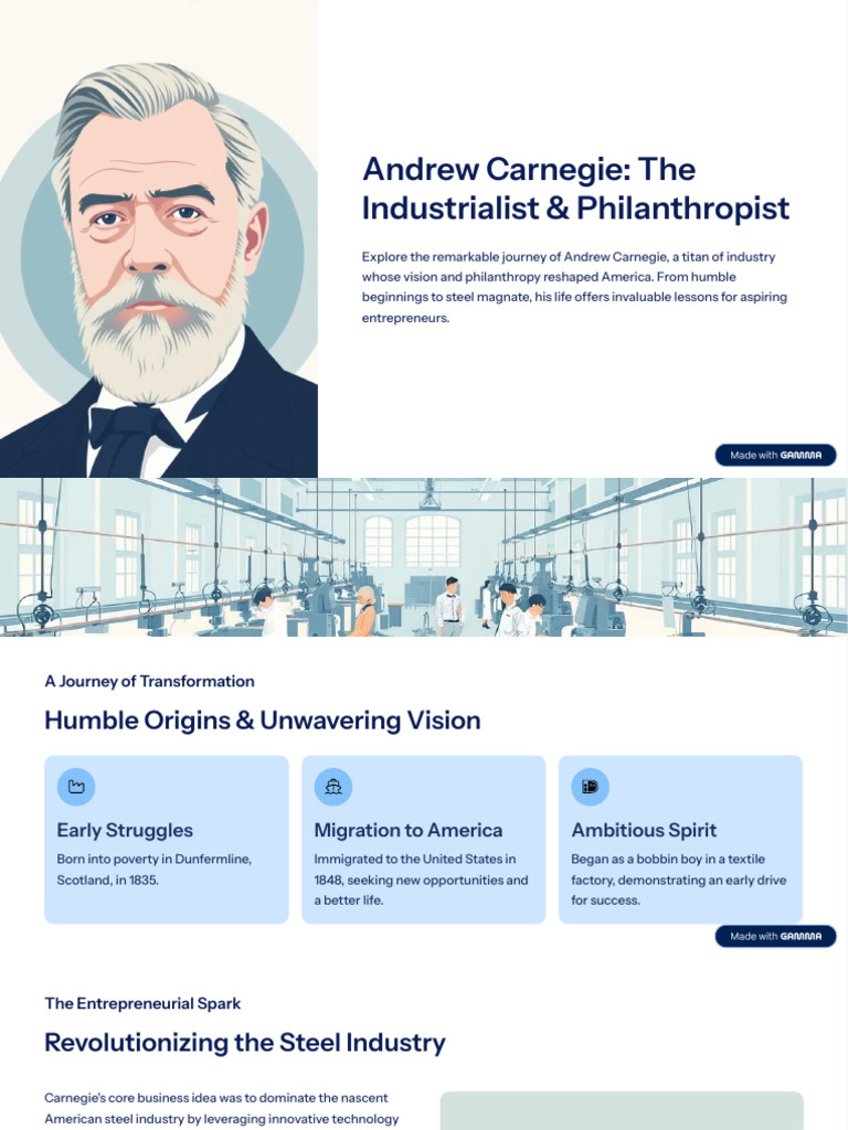 Andrew Carnegie: Industrialist & Philanthropist | PDF | Andrew Carnegie ...
