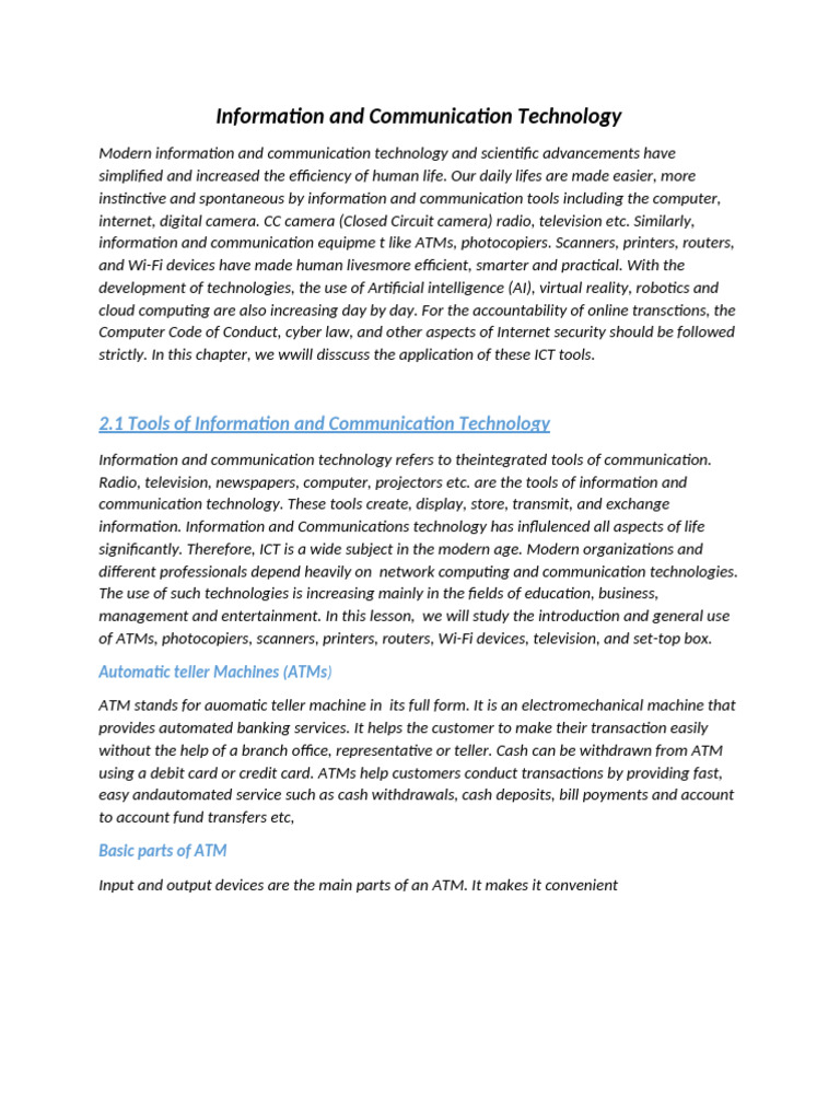 Understanding Information and Communication Technology | PDF