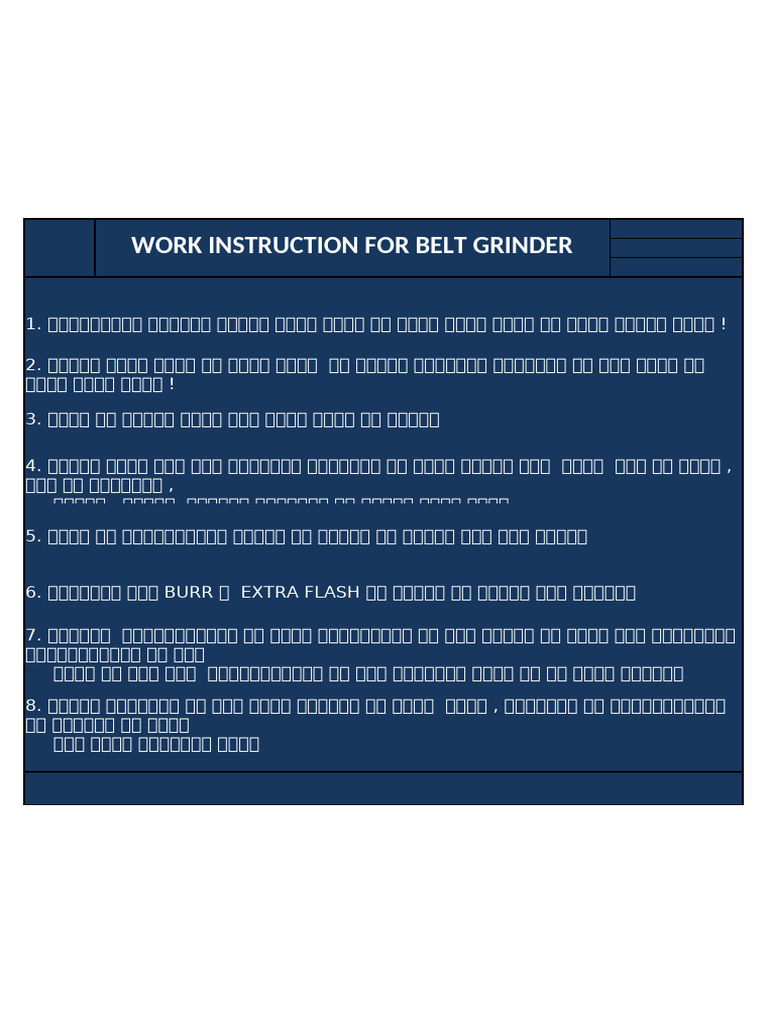 20 .Work Instruction For Grinding SIZE (4F X 3FT) QTY - 2 | PDF