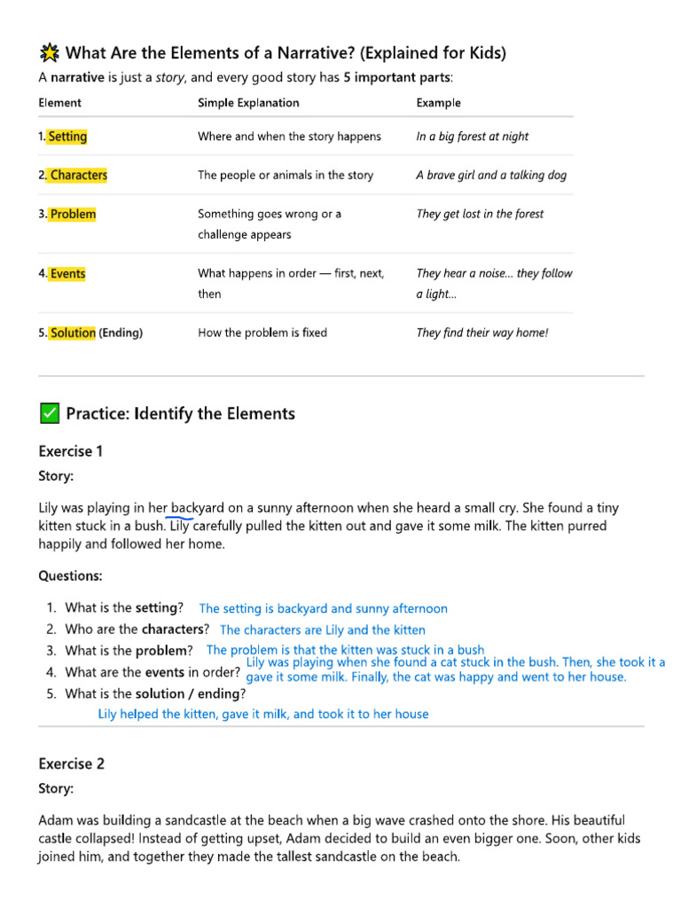 Elements of The Story | PDF