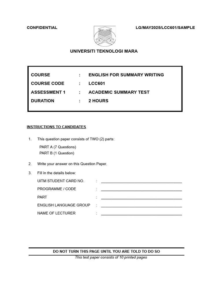 Academic Summary Test Guidelines | PDF | Human Trafficking | Profit ...