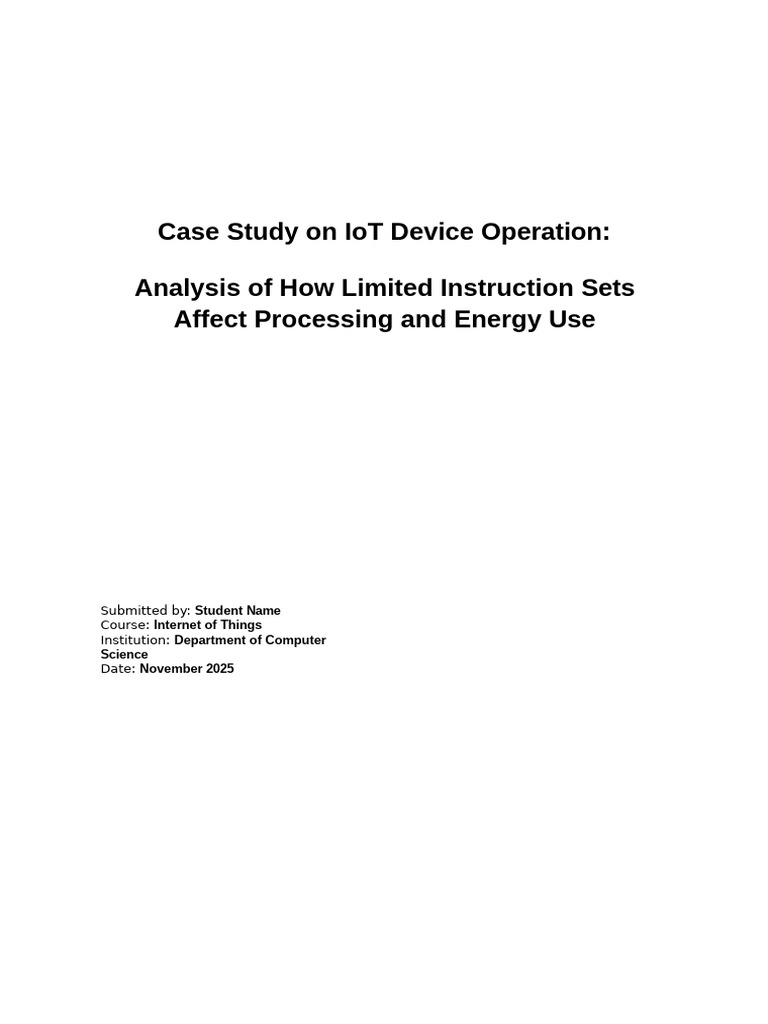 Formal IoT Device Instruction Set Case Study | PDF | Internet Of Things ...