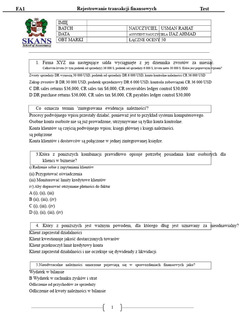 Test Fa1 | PDF