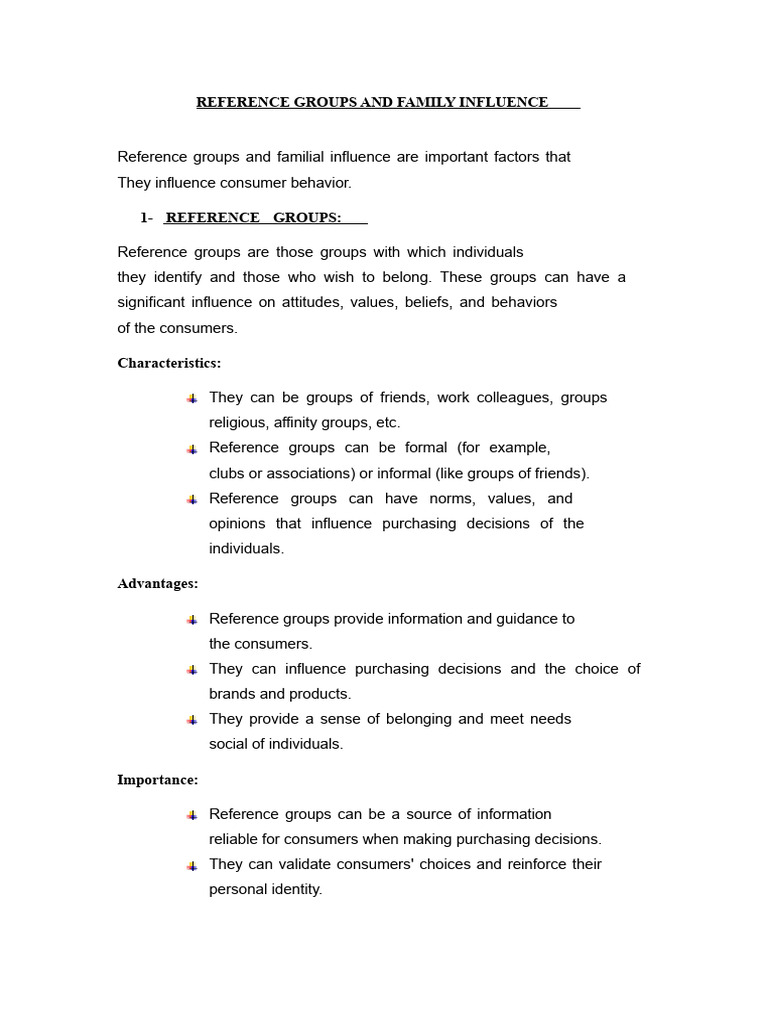 Influence of Reference Groups & Family | PDF | Consumer Behaviour ...