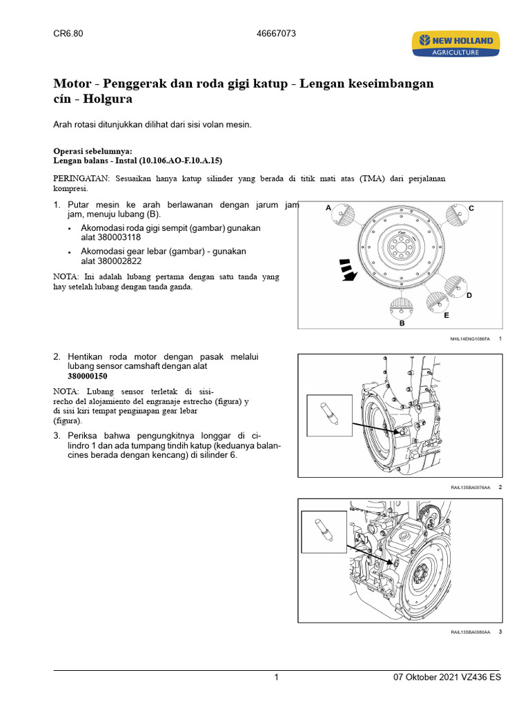 Panduan Penyesuaian Katup Motor CR6.80 | PDF