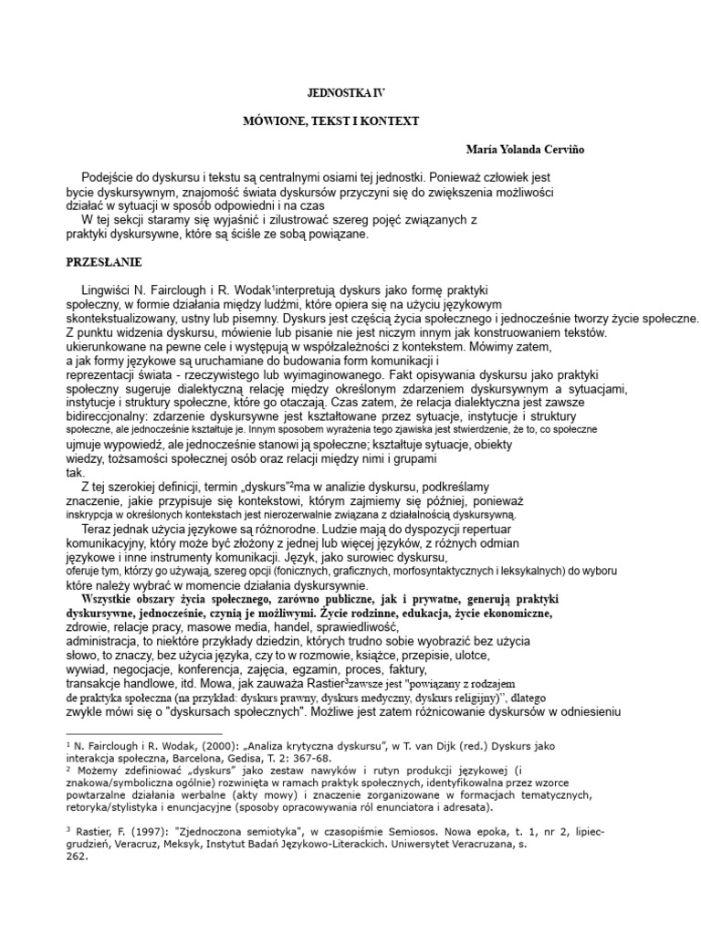 Tekst - Mowa - Tekstualność | PDF