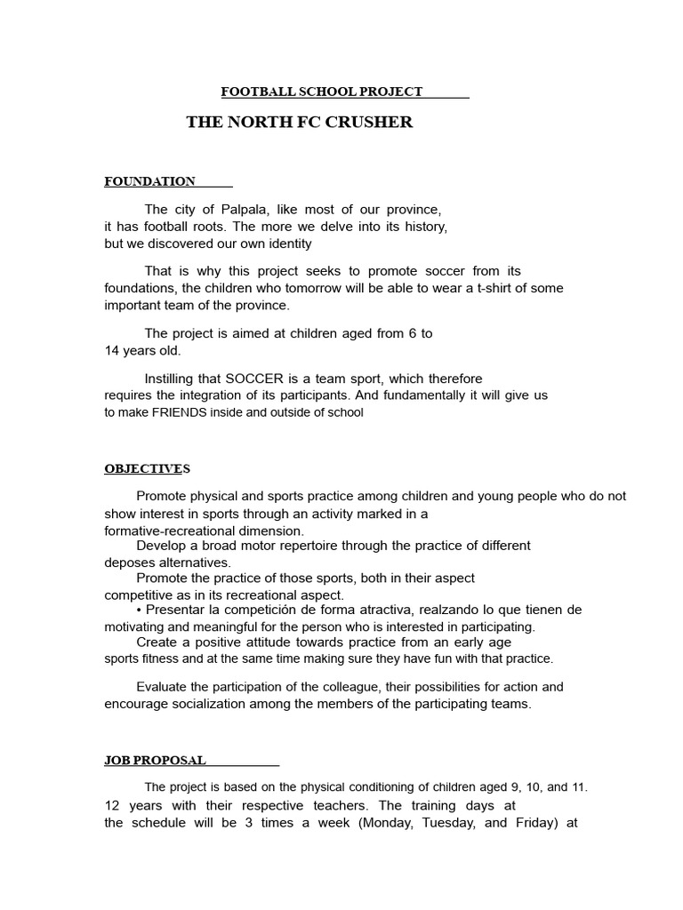 Football School Project | PDF | Psychological Concepts | Behavioural ...