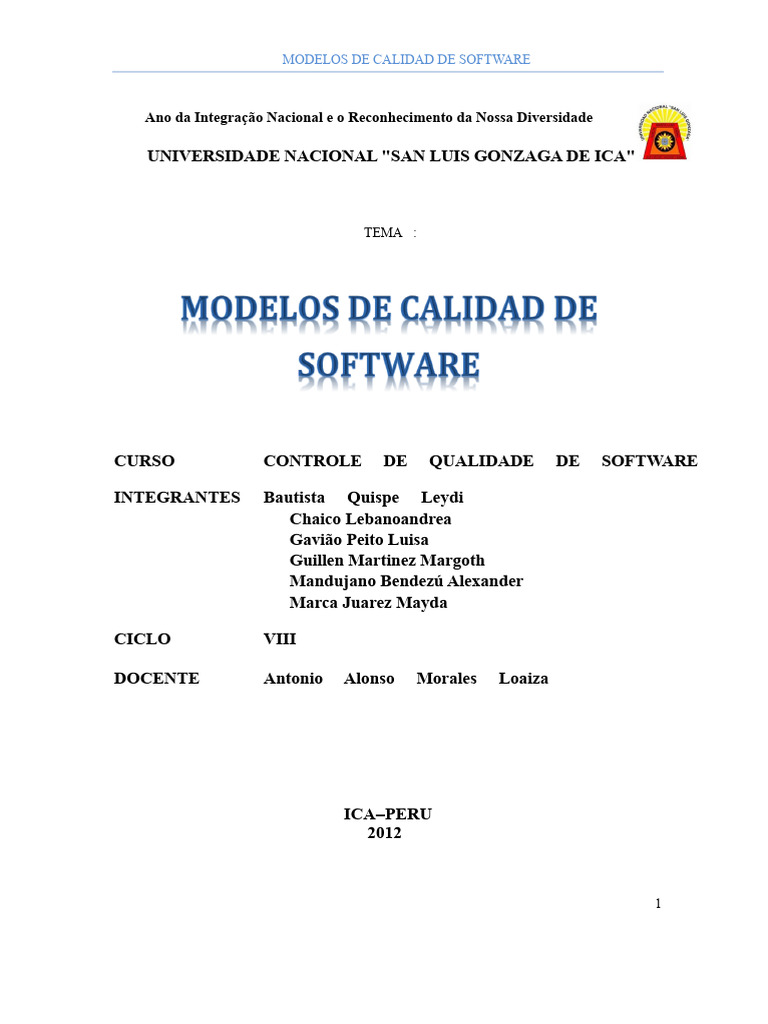Modelos de Qualidade de Software | PDF | Qualidade (negócios) | Testes ...